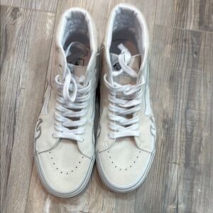 Vans White High-Top Sneakers with Perforated Design